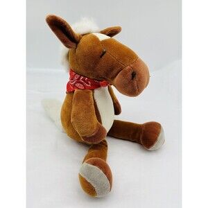Manhattan Velour Plush Floppy Horse Brown Soft Stuffed Animal Bandana *Faded Tag